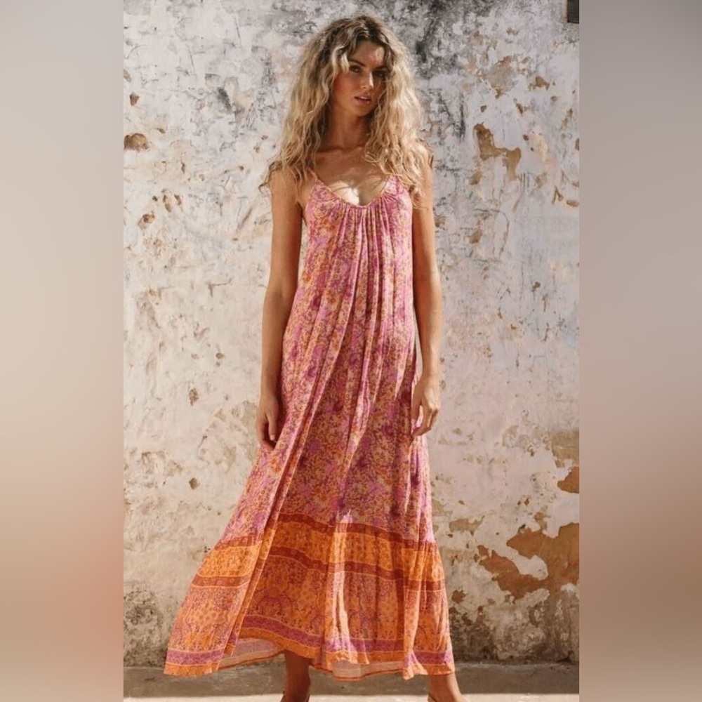 Spell Village Strappy Maxi Dress in Sunrise New
